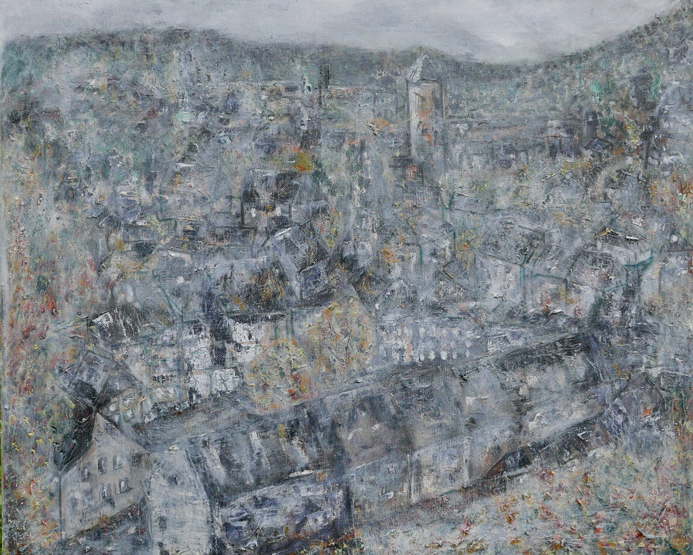 Monschau 60x50 cm olieverf canvas werk in uitvoering