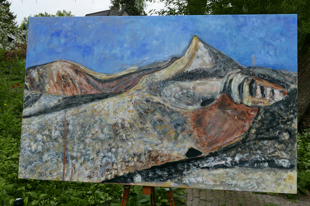 La Palma vulkaan 160x100 cm canvas olieverf